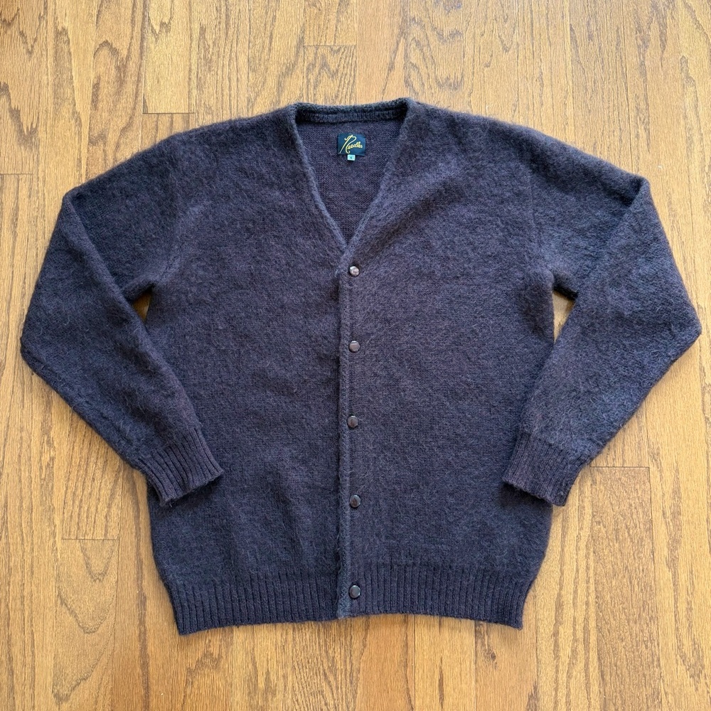Needles Dark Brown Mohair Cardigan Sweater - Made in Japan
